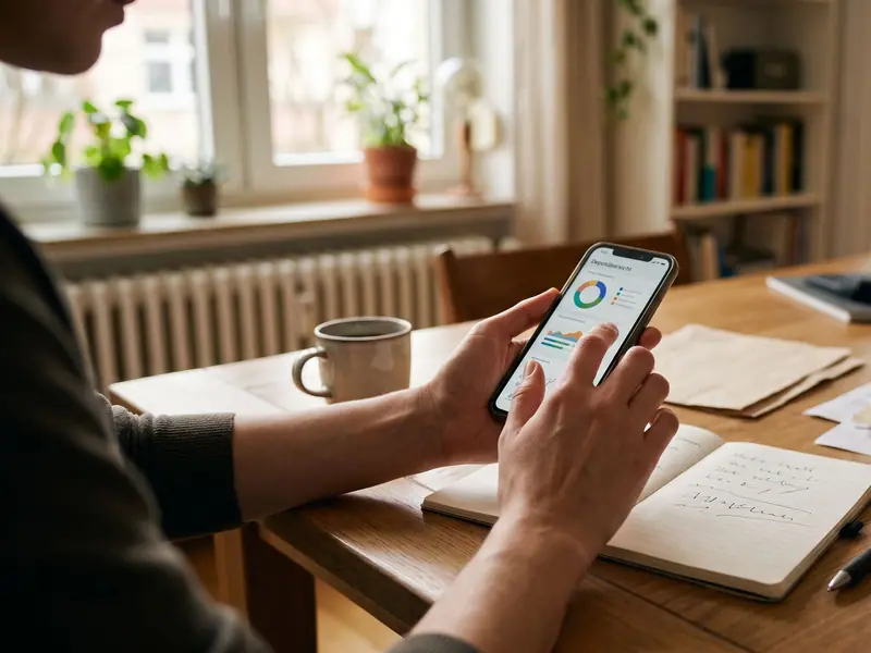 Smartphone mit einer Depotübersicht: Wertpapiere, Kurse und Erträge auf einen Blick.